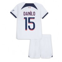 Dres Paris Saint-Germain Danilo Pereira #15 Preč pre deti 2023-24 Krátky Rukáv (+ trenírky)